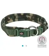 Trixie Premium collar Extra Wide Neoprene Padding For Dogs Camouflage & Forest Green