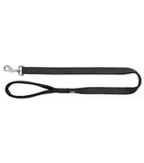 Trixie Premium Dog Leash, Comfortable and Adjustable Training Leash, Padded Nylon Loop, Adjustable Strap with Steel Hook, L-XL 1.00m/25mm Black