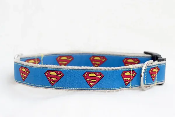 Super Pets Superman Printed Dog Collar Blue (M)