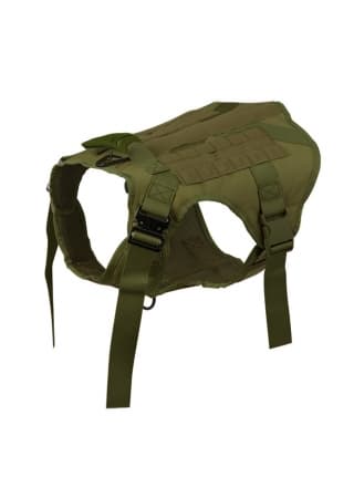 Whoof Whoof Tactical Harness Vest, Army Green- Training Walking Vest with Handle for Dogs