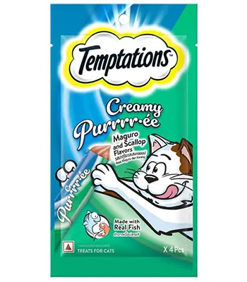 Temptation Creamy Purree Maguro and Scallop Flavor,48 Gm - Cat Treats