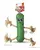 FOFOS Cactus Man With Hemp Rope Stuffed Squeaky Dog Toy- Small Medium - Puppies Adult Dogs