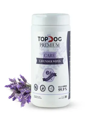 TopDog Premium Pet Wipes - Lavender (80 Wipes)