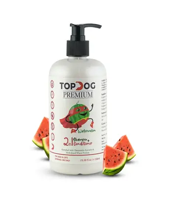 TopDog Premium Watermelon 2 in 1 Shampoo with Conditioner,500 ml - Cats Dogs