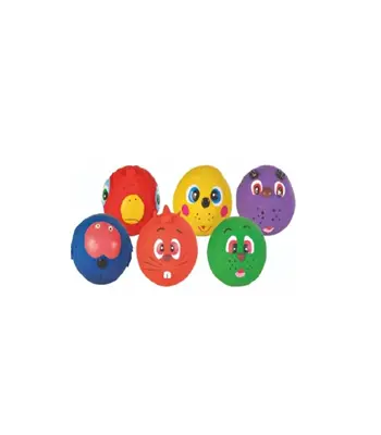 Trixie Animal Faces Toy Balls Assorted Latex, 6 cm