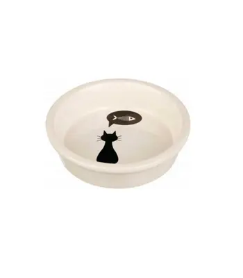 Trixie Ceramic Cat Bowl ,White, For Cats Kitten,250 ml