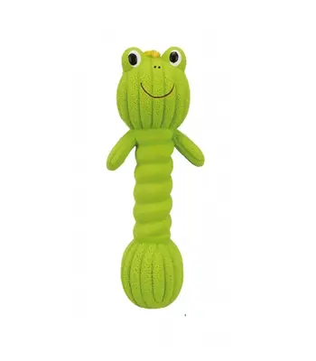 TRIXIE Dumbbell Latex Frog Toy with Squeaker For Dogs, 18 cm