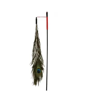 Trixie Playing Rod With Peacock Feather for Cat,47 cm