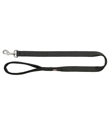 Trixie Premium Dog Leash, Comfortable and Adjustable Training Leash, Padded Nylon Loop, Adjustable Strap with Steel Hook, L-XL 1.00m/25mm Black