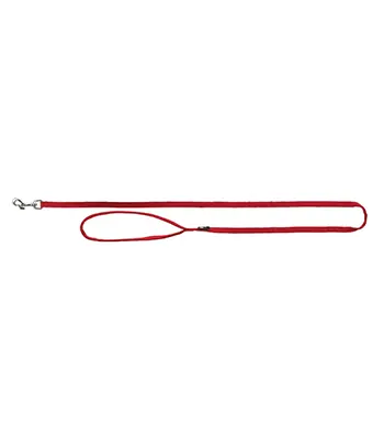 Trixie Premium Dog Leash, Comfortable and Adjustable Training Leash, Padded Nylon Loop, Adjustable Strap with Steel Hook, L–XL: 1.00 m/25 mm, Red