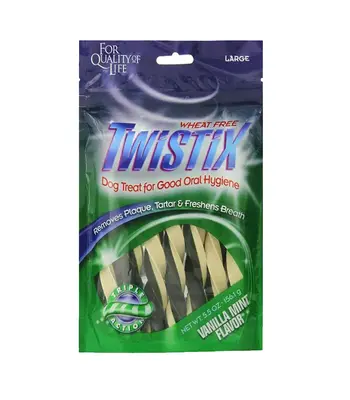 Twistix Vanilla Mint Dental Sticks - Medium and Large - Puppies and Adult