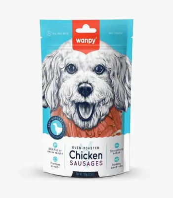 Wanpy Oven Roasted Chicken Sausages - Dog Treats