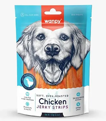 Wanpy Soft Oven Roasted Chicken Jerky Strips - Dog Treats