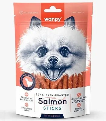 Wanpy Soft Oven Roasted Salmon Sticks - Dog Treats