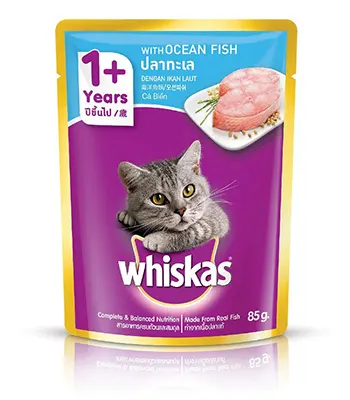 Whiskas Ocean Fish Wet Cat Food, 80g Pouch